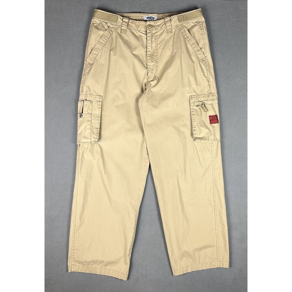 Old‎ Navy Cargo Pants Mens 34x30 Beige Tan Vintage Baggy Y2K Rave Utility READ